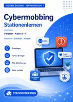 Vorschau - Arbeitsblätter - Cybermobbing verstehen und handeln – Stationenlernen Klasse 5–7 | Digitale Bildung - Deckblatt