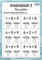Vorschau - Arbeitsblätter - Rechenfehler finden Plus bis 10 | Mathematik Klasse 1 | 5 Arbeitsblätter als PDF - Seite 3