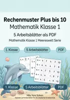 Vorschau - Arbeitsblätter - Rechenmuster Plus bis 10 | Mathematik Klasse 1 | 5 Arbeitsblätter als PDF - Deckblatt