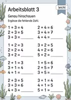 Vorschau - Arbeitsblätter - Rechenmuster Plus bis 10 | Mathematik Klasse 1 | 5 Arbeitsblätter als PDF - Seite 3