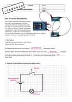 Vorschau - Arbeitsblätter - Der einfache Stromkreis einfach erklärt – Arbeitsblatt + Lösungen - Deckblatt