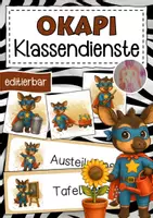 Vorschau - Bildkarten - Okapiklasse Klassendienste Klassentier Okapi - Deckblatt