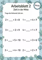 Vorschau - Arbeitsblätter - Plusketten mit fehlender Zahl bis 10 | Mathematik Klasse 1 | 5 Arbeitsblätter als PDF - Seite 2