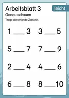 Vorschau - Arbeitsblätter - Zahl in der Mitte finden bis 10 | Mathematik Klasse 1 | 5 Arbeitsblätter als PDF - Seite 3