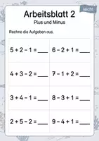 Vorschau - Arbeitsblätter - Rechenketten bis 10 | Mathematik Klasse 1 | 5 Arbeitsblätter als PDF - Seite 2