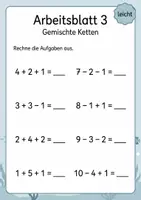 Vorschau - Arbeitsblätter - Rechenketten bis 10 | Mathematik Klasse 1 | 5 Arbeitsblätter als PDF - Seite 3