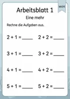 Vorschau - Arbeitsblätter - Nachbaraufgaben bis 10 | Mathematik Klasse 1 | 5 Arbeitsblätter als PDF - Seite 1