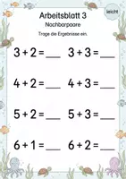 Vorschau - Arbeitsblätter - Nachbaraufgaben bis 10 | Mathematik Klasse 1 | 5 Arbeitsblätter als PDF - Seite 3