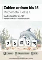 Vorschau - Arbeitsblätter - Zahlen ordnen bis 15 | Mathematik Klasse 1 | 5 Arbeitsblätter als PDF - Deckblatt