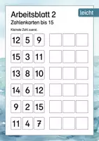 Vorschau - Arbeitsblätter - Zahlen ordnen bis 15 | Mathematik Klasse 1 | 5 Arbeitsblätter als PDF - Seite 2
