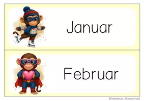Vorschau - Anderer Materialtyp - Affenklasse Tafelkalender Klassentier Affe Superhelden - Seite 1