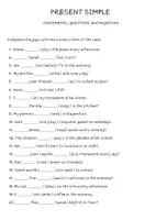 Vorschau - Arbeitsblätter - Simple Present Worksheet - Deckblatt