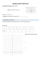Vorschau - Stundenentwürfe - Unterrichtsmaterial: Quadratische Funktionen (Arbeitsblatt + Lösungen) - Seite 1
