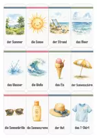 Vorschau - Spiele - Sommer-Wortschatzpaket | Sprachspiele & Lernkarten für Kindergarten und Vorschule - Seite 2