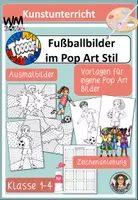 Vorschau - Arbeitsblätter - Kunst Fußball WM Pop Art Stil - Deckblatt