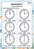 Vorschau - Arbeitsblätter - Einstieg, Uhrzeit, Geld und Formen Klasse 1 | Materialpaket | 20 PDFs mit 110 Arbeitsblättern - Seite 2