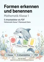 Vorschau - Arbeitsblätter - Formen erkennen und benennen | Mathematik Klasse 1 | 5 Arbeitsblätter als PDF - Deckblatt