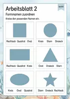 Vorschau - Arbeitsblätter - Formen erkennen und benennen | Mathematik Klasse 1 | 5 Arbeitsblätter als PDF - Seite 2