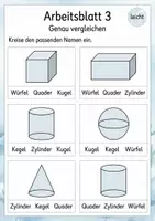 Vorschau - Arbeitsblätter - Körper erkennen und benennen | Mathematik Klasse 1 | 5 Arbeitsblätter als PDF - Seite 3