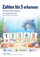 Vorschau - Arbeitsblätter - Zahlen bis 5 erkennen | Mathematik Klasse 1 | 5 Arbeitsblätter als PDF - Deckblatt