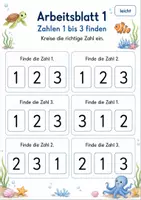 Vorschau - Arbeitsblätter - Zahlen bis 5 erkennen | Mathematik Klasse 1 | 5 Arbeitsblätter als PDF - Seite 1