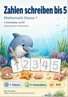 Vorschau - Arbeitsblätter - Zahlen schreiben bis 5 | Mathematik Klasse 1 | 5 Arbeitsblätter als PDF - Deckblatt