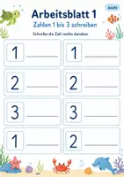 Vorschau - Arbeitsblätter - Zahlen schreiben bis 5 | Mathematik Klasse 1 | 5 Arbeitsblätter als PDF - Seite 1