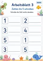 Vorschau - Arbeitsblätter - Zahlen schreiben bis 5 | Mathematik Klasse 1 | 5 Arbeitsblätter als PDF - Seite 3