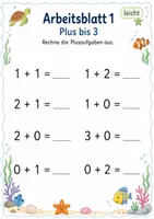 Vorschau - Arbeitsblätter - Plusaufgaben bis 5 | Mathematik Klasse 1 | 5 Arbeitsblätter als PDF - Seite 1