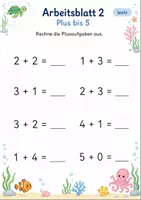 Vorschau - Arbeitsblätter - Plusaufgaben bis 5 | Mathematik Klasse 1 | 5 Arbeitsblätter als PDF - Seite 2