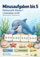Vorschau - Arbeitsblätter - Minusaufgaben bis 5 | Mathematik Klasse 1 | 5 Arbeitsblätter als PDF - Deckblatt