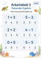 Vorschau - Arbeitsblätter - Plus und Minus gemischt bis 5 | Mathematik Klasse 1 | 7 Arbeitsblätter als PDF - Seite 3