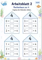 Vorschau - Arbeitsblätter - Rechenhäuser bis 5 | Mathematik Klasse 1 | 7 Arbeitsblätter als PDF - Seite 2