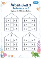 Vorschau - Arbeitsblätter - Rechenhäuser bis 5 | Mathematik Klasse 1 | 7 Arbeitsblätter als PDF - Seite 3