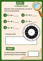 Vista previa - Hojas de trabajo - Scape Room Matemático Multiplicaciones - página 2