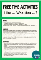 Vorschau - Stationenlernen - Free Time Activities I like who likes - Seite 1