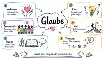 Vorschau - Arbeitsblätter - Arbeitsblätter zum Thema "Glaube" + Lösung & Fragen & MP3 + Mindmap + Infografik - Seite 1