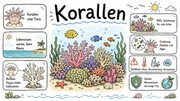 Vorschau - Arbeitsblätter - AB mit Fragen zum Thema "Korallen" + Lösungsblatt + Infografik - Seite 1