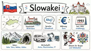 Vorschau - Arbeitsblätter - Arbeitsblatt "Slowakei" + Onlineübung & MP3 + Infografik - Seite 1