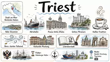 Vorschau - Arbeitsblätter - AB mit Fragen zum Thema "Triest" + Lösungsblatt + Infografik - Seite 1
