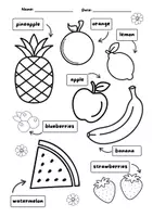 Vorschau - Mal- und Bastelvorlagen - Summer & Fruit - Ausmalbild für den Englischunterricht! - Deckblatt