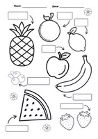Vorschau - Mal- und Bastelvorlagen - Summer & Fruit - Ausmalbild für den Englischunterricht! - Seite 1