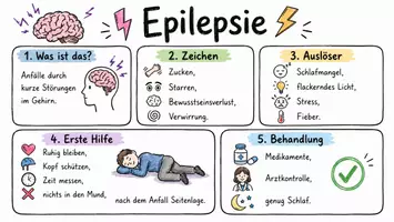 Vorschau - Arbeitsblätter - AB mit Fragen zum Thema "Epilepsie" + Lösungsblatt + Mindmap + Infografiken - Seite 1