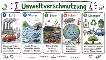 Vorschau - Arbeitsblätter - Arbeitsblatt "Umweltverschmutzung" + Onlineübung & MP3 + Mindmap + Infografik - Seite 1