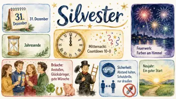 Vorschau - Arbeitsblätter - Arbeitsblatt "Silvester" + Onlineübung & MP3 + Infografik - Seite 2