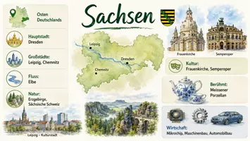 Vorschau - Arbeitsblätter - AB mit Fragen zum Thema "Sachsen" + Lösungsblatt + Infografik - Seite 3