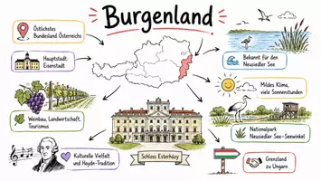 Vorschau - Arbeitsblätter - Arbeitsblätter zum Thema "Burgenland" + Lösung & MP3 + Mindmap + Infografik - Seite 1