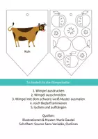 Vorschau - Mal- und Bastelvorlagen - Wimpelkette Bauernhoftiere - auch für Homeschooling - Seite 1