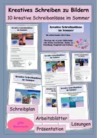 Vorschau - Stundenentwürfe - Kreatives Schreiben im Sommer - Geschichten schreiben zu Bildern - Deckblatt