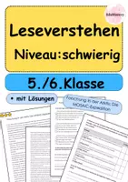 Vorschau - Unterrichtsreihen - XXL Leseverstehen 5.–6. Klasse | 50+ Arbeitsblätter, Texte & Fragen Deutsch - Seite 1